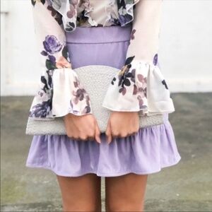 J. Crew Peplum Velvet Skirt in Thistle Purple